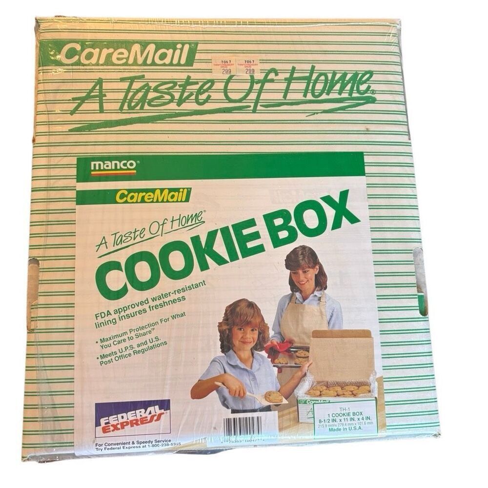 Vintage Manco CareMail Federal Express Cookie Box *NOS*